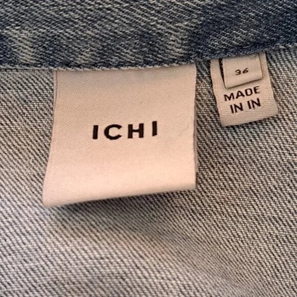 ICHI Denmark DENIM SHIRTDRESS DRESS Sz 36 or SMALL SNAP BUTTONS ** MADE IN INDIA - Picture 7 of 10